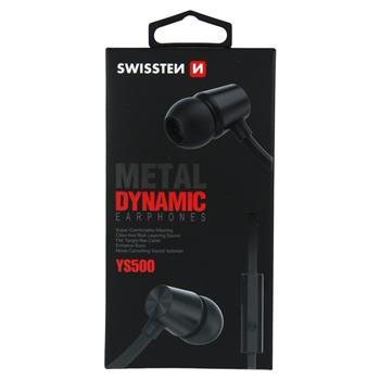 Casti cu Fir Swissten Metal Dinamic YS500 Jack 3.5mm Negru thumb