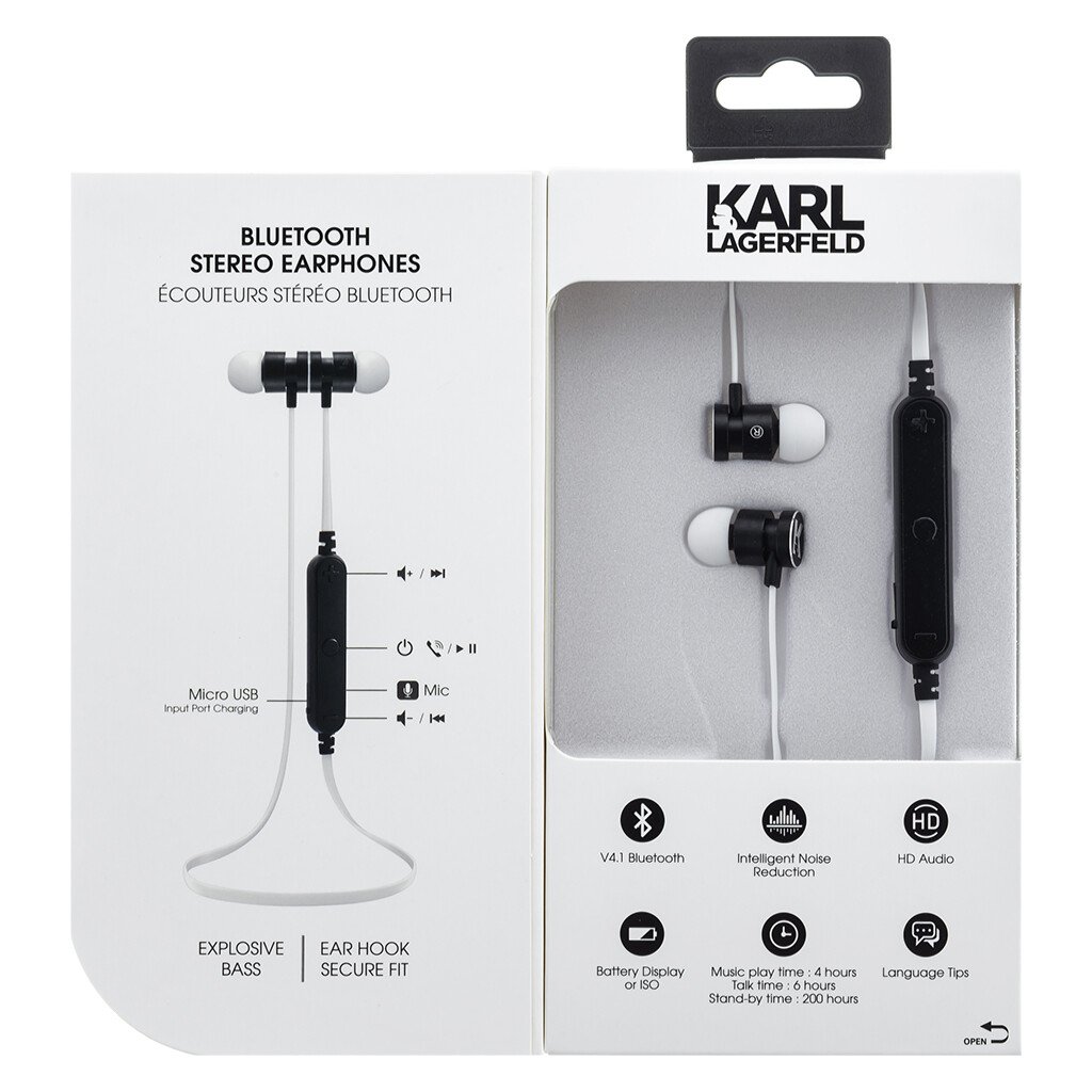 Casti Stereo Bluetooth Karl Lagerfeld Bluetooth CGBTE07 Alb thumb