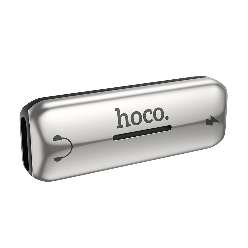 Convertor Audio Lightning Hoco LS27, Dual Port 2A, Argintiu thumb