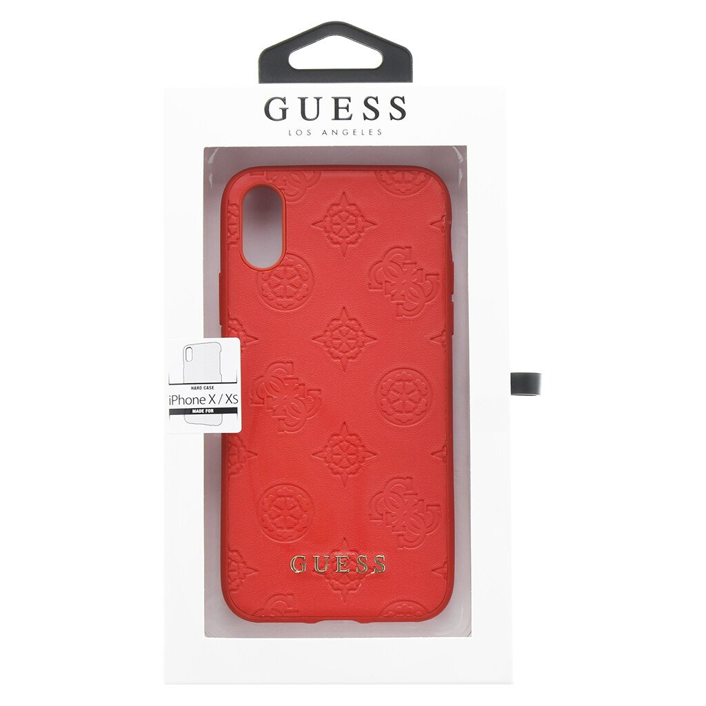 Guess Husa Debossed Peony pentru iPhone X/Xs Roșu thumb