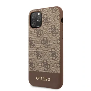 GUHCN61G4GLBR Guess 4G Stripe Zadni Kryt pro iPhone 11 Brown