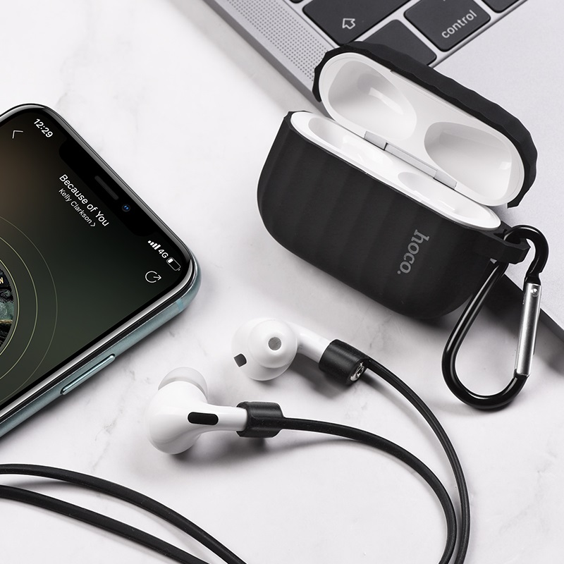 Husa Airpods Pro Hoco WB20 Fenix Silicon Negru thumb