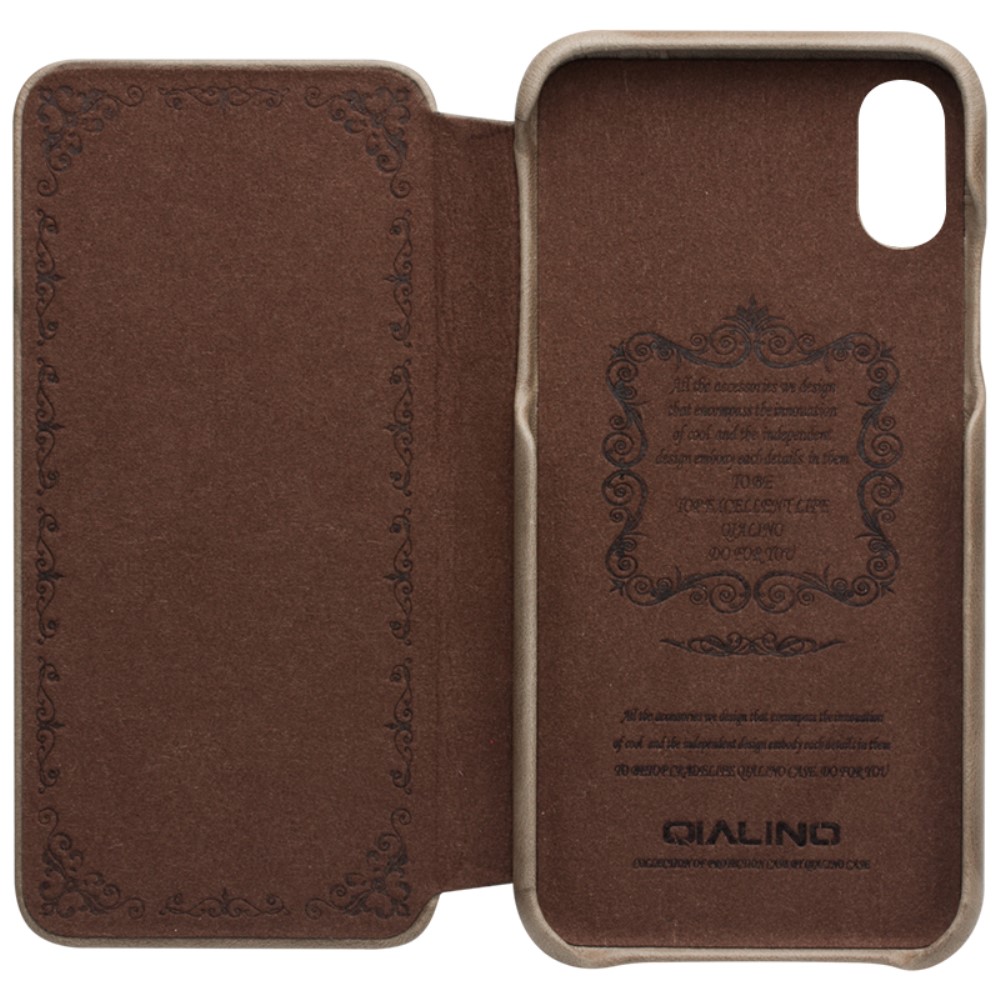 Husa Book iPhone X/Xs 5.8'' Qialino Khaki thumb