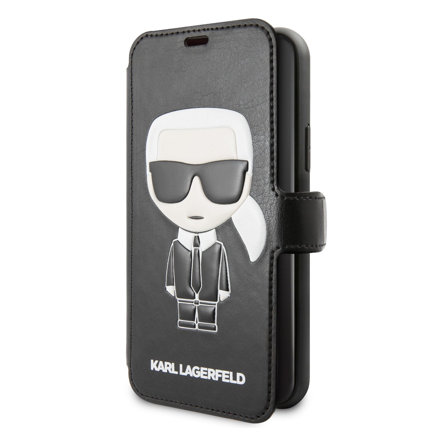 Husa Book Karl Lagerfeld Ikonik pentru iPhone 11, Negru thumb