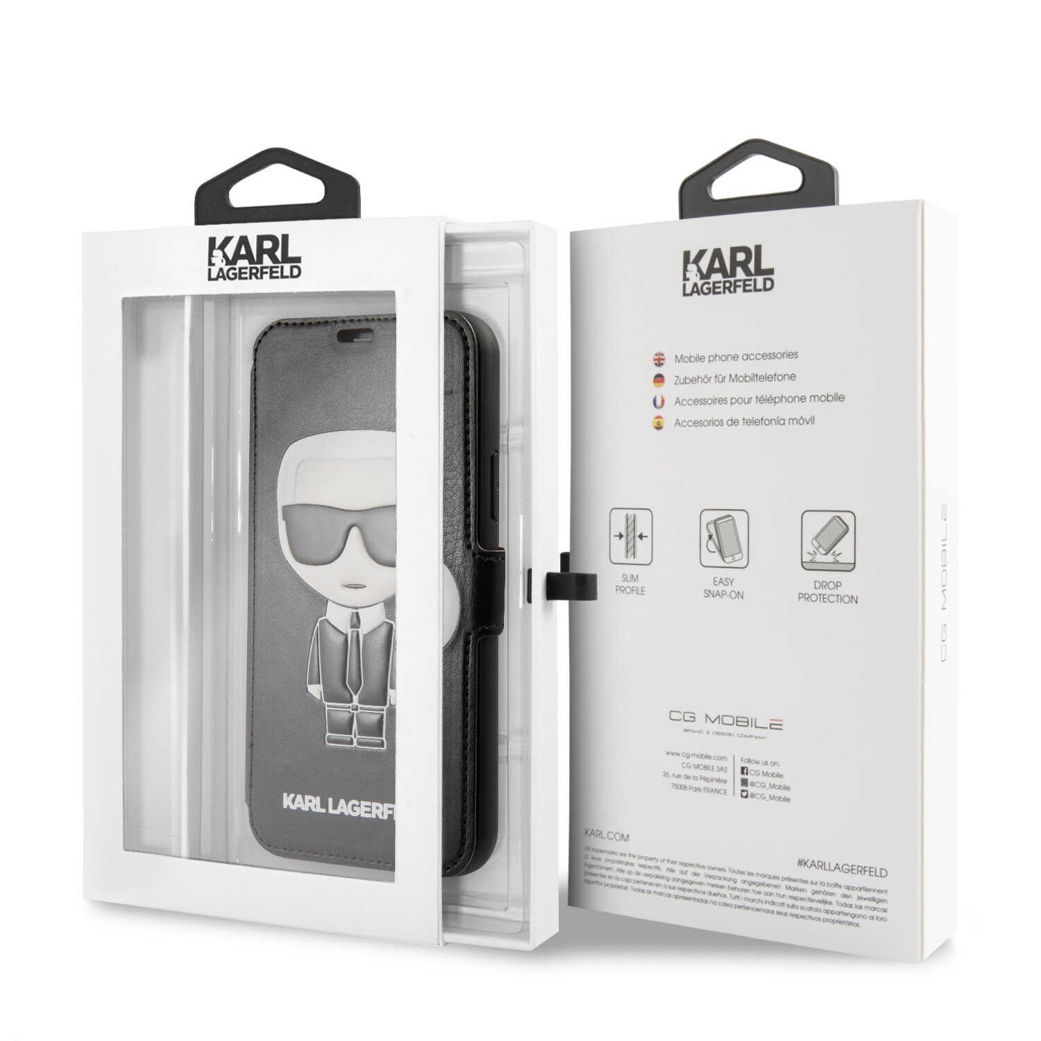 Husa Book Karl Lagerfeld Ikonik pentru iPhone 11, Negru thumb