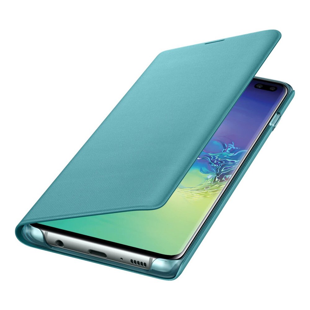 Husa Book Samsung Galaxy S10 Plus Green Led View Cover thumb