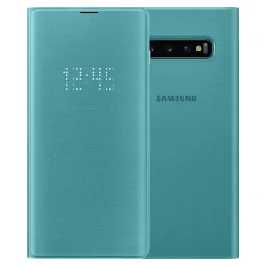 Husa Book Samsung Galaxy S10 Plus Green Led View Cover