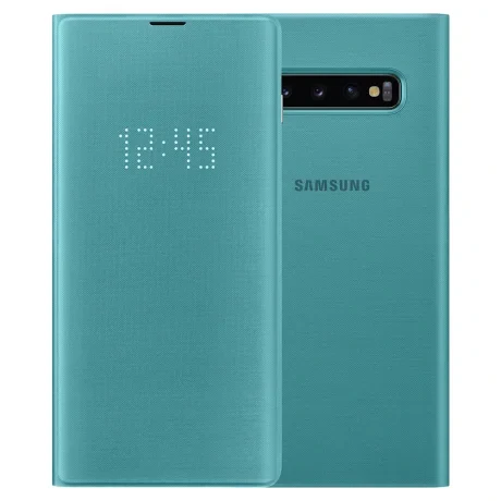 Husa Book Samsung Galaxy S10 Plus Green Led View Cover