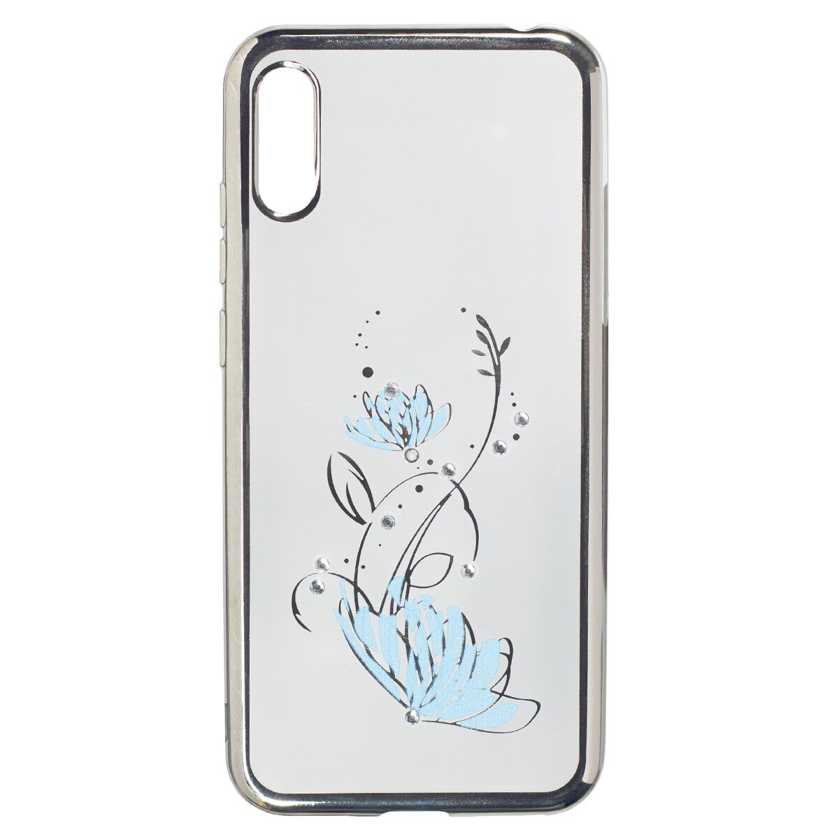 Husa Fashion Huawei Y6 2019, Silver Flowers thumb