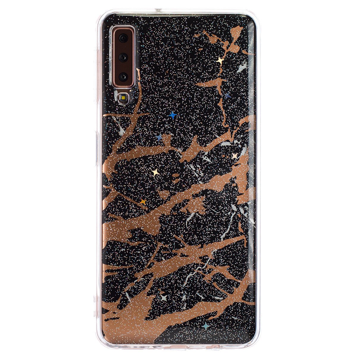 Husa Fashion Samsung Galaxy A7 2018, Marble Negru thumb