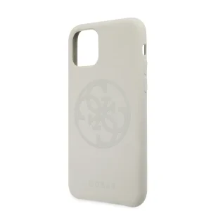 Husa Guess 4G Silicone Tone on Tone  iPhone 11 Pro Max, Alb