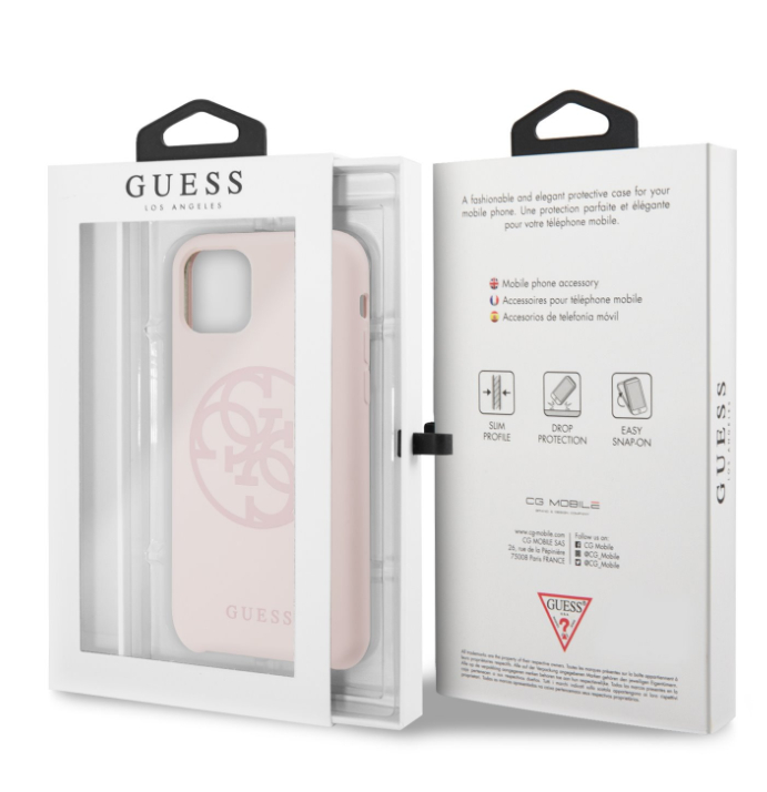 Husa Guess 4G Silicone Tone on Tone iPhone 11 Pro Max, Roz thumb