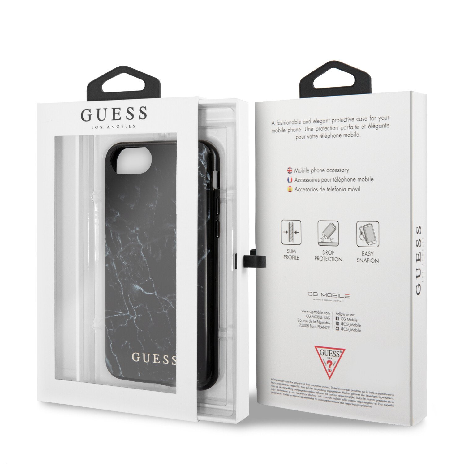 GUHCI8PCUMABK Guess Marble Kryt pro iPhone 8/SE2020 Black thumb