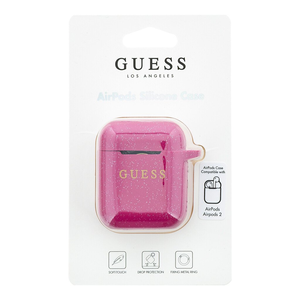 GUACCSILGLFU Guess Silikonove Pouzdro pro Airpods 1/2 Fuschia  thumb