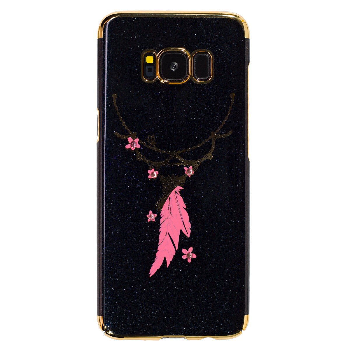 Husa hard fashion Samsung Galaxy S8, Black feather thumb