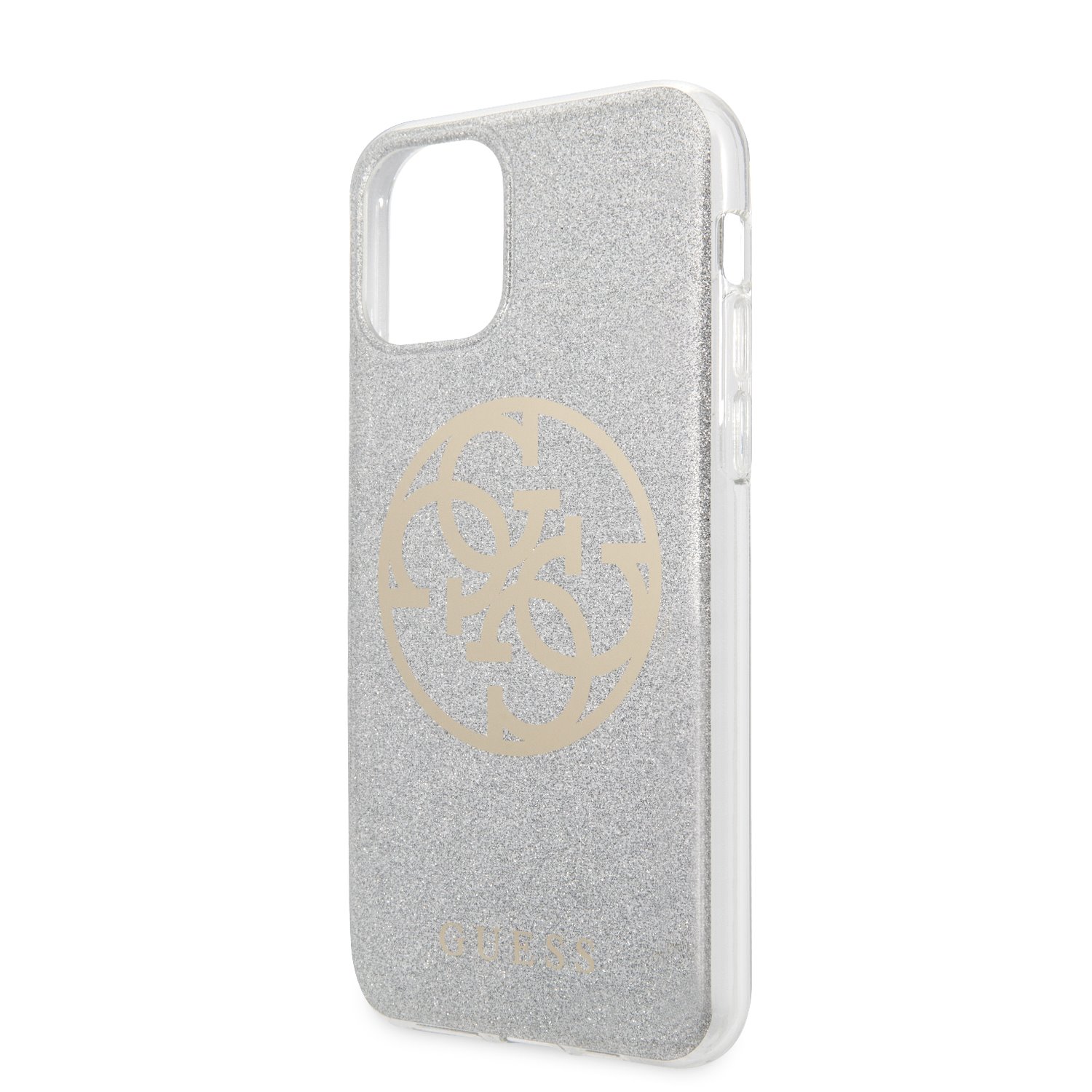 Husa hard Guess 4G Glitter Circle pentru iPhone 11, Gri thumb