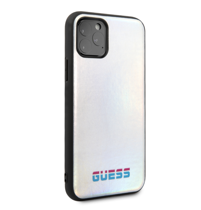 Husa Hard iPhone 11 Pro Iredescent Silver Pu Leather Guess thumb