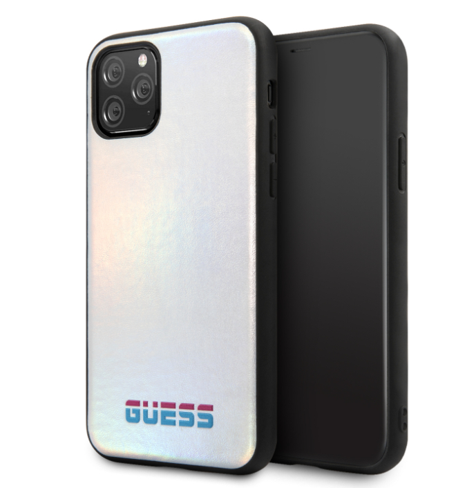 Husa Hard iPhone 11 Pro Iredescent Silver Pu Leather Guess thumb