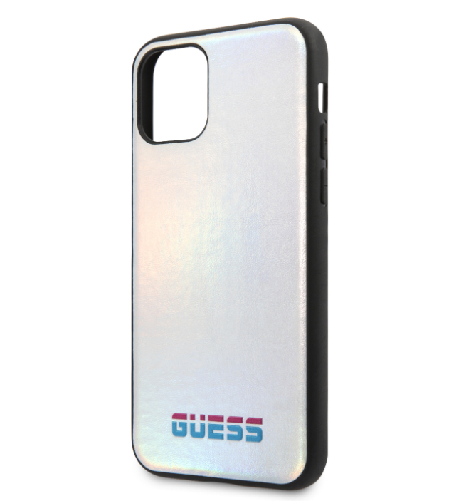 Husa Hard iPhone 11 Pro Max Iredescent Silver Pu Leather Guess thumb