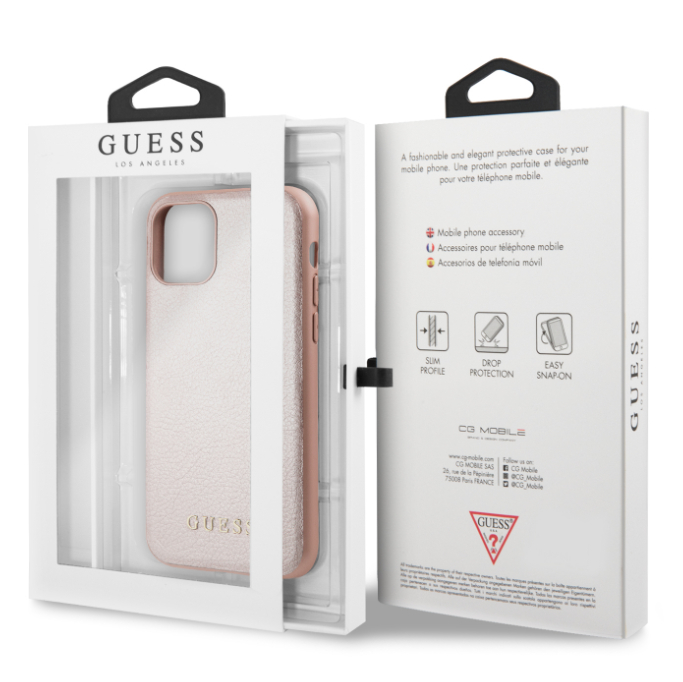 Husa Hard iPhone 11 Pro Max Rose Gold Leather Guess thumb