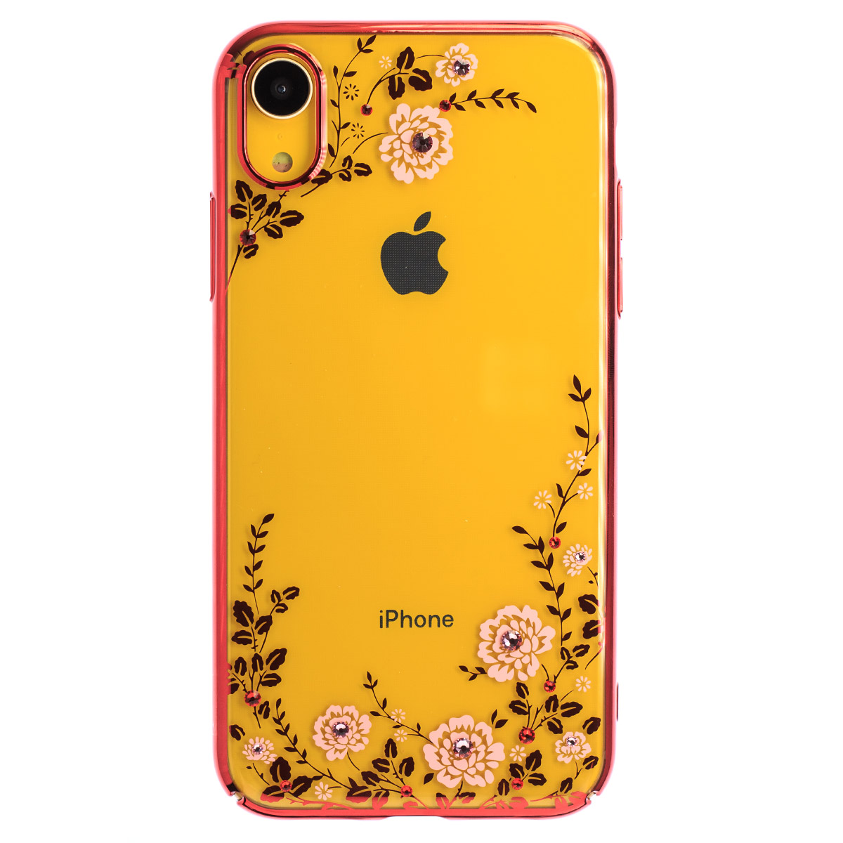 Husa Hard iPhone XR Kingxbar Flora Series, Red Frame thumb