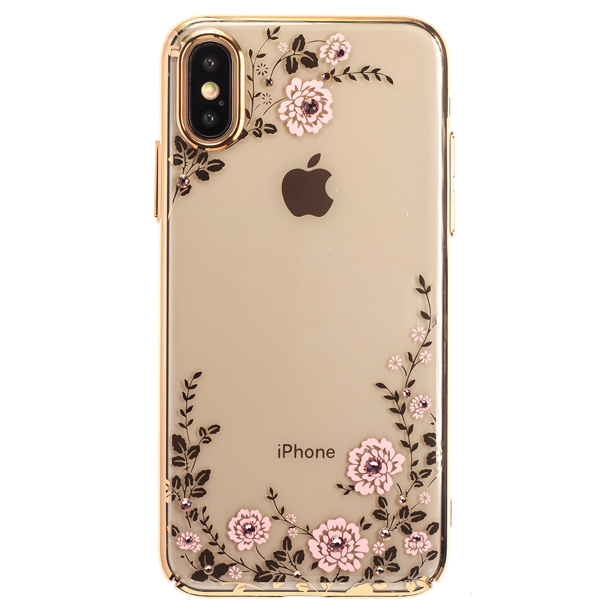 Husa Hard iPhone XS Kingxbar Flora Series, Glod Frame thumb