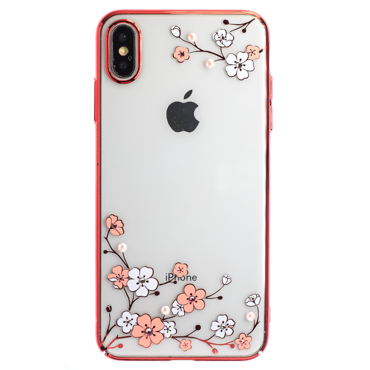 Husa Hard iPhone XS MAX Kingxbar Blossom Series Plum, Red Frame thumb