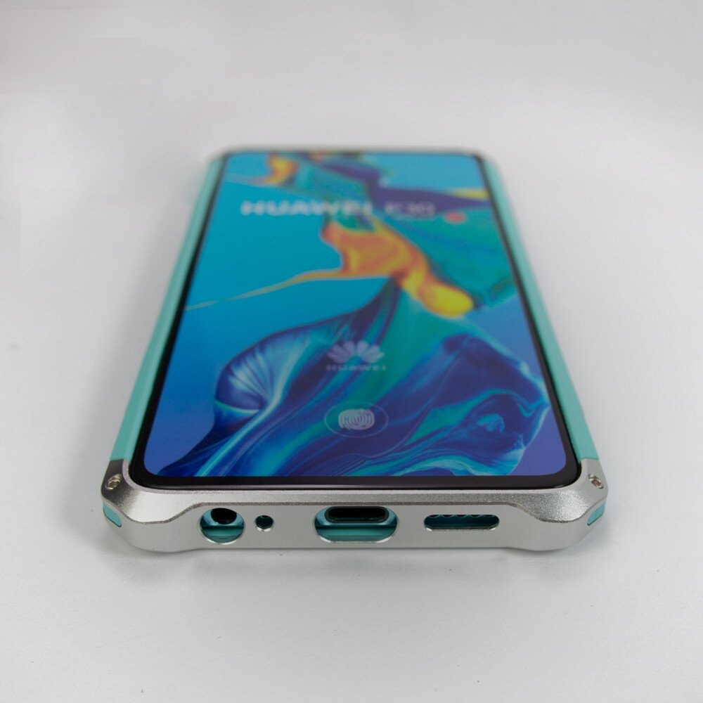 Husa Huawei P30 Shockproof Armor Cover, Rama Argintie thumb