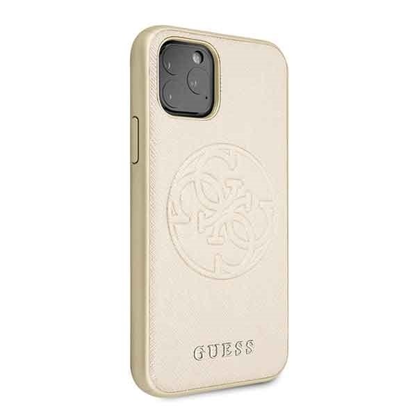 Husa iPhone 11 Pro, Saffiano Circle Logo , Guess Auriu thumb