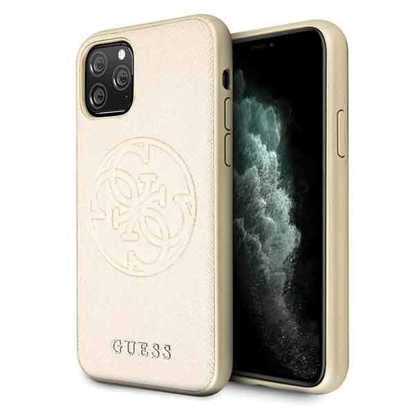 Husa iPhone 11 Pro, Saffiano Circle Logo , Guess Auriu thumb