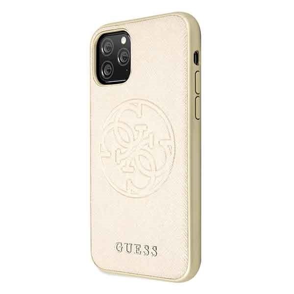 Husa iPhone 11 Pro, Saffiano Circle Logo , Guess Auriu thumb