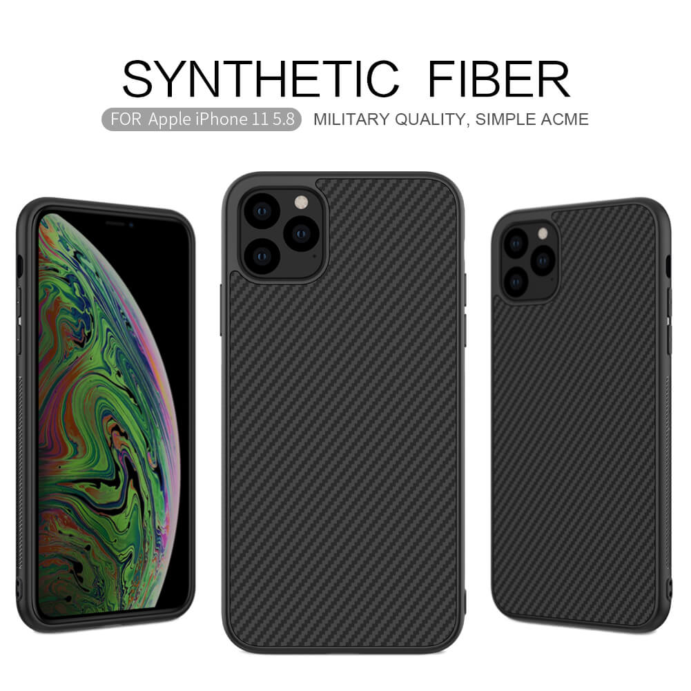 Husa iPhone 11 Pro Synthetic Fiber Negru Nillkin thumb