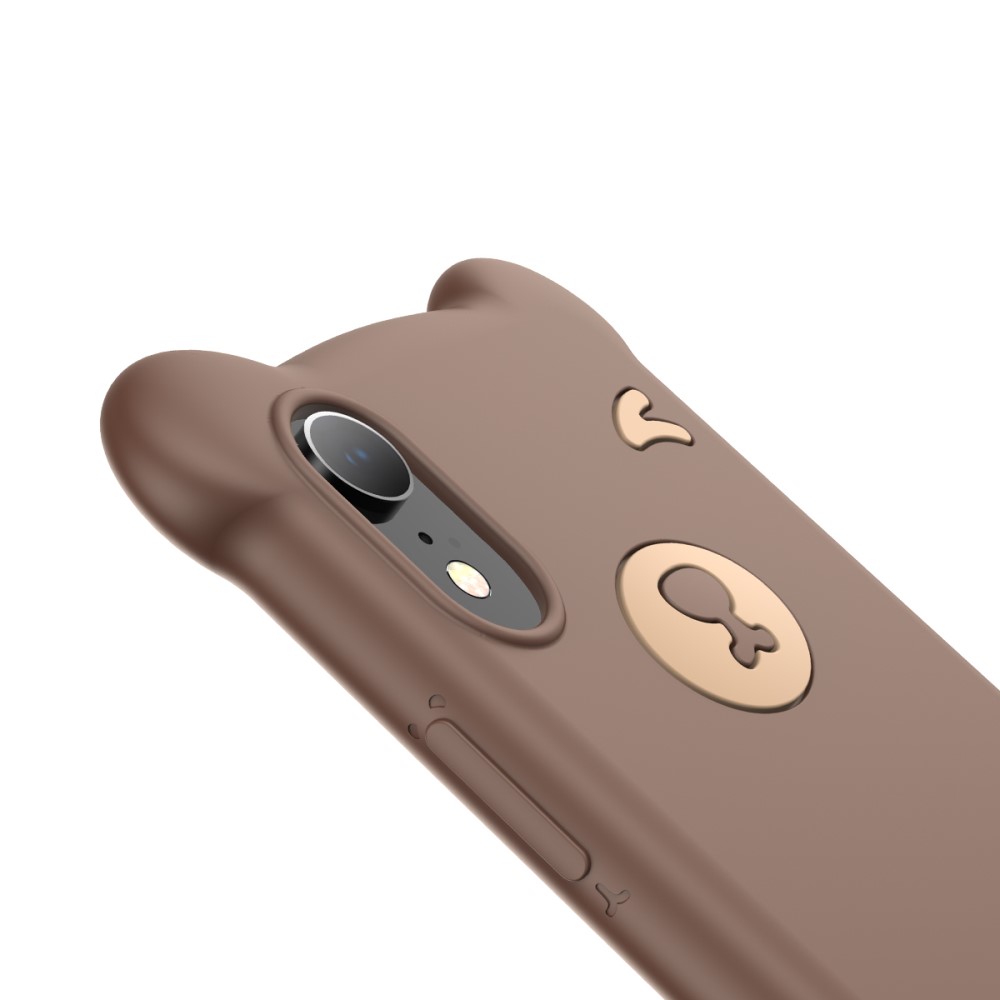 Husa iPhone XR 6.1'' Bear Silicone Maro Baseus thumb