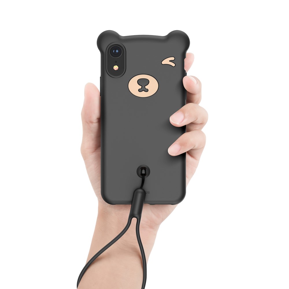 Husa iPhone XR 6.1'' Bear Silicone Negru Baseus thumb