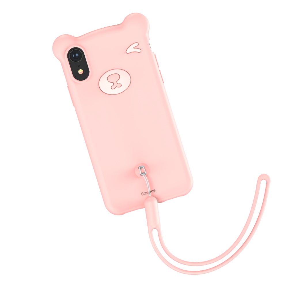 Husa iPhone XR 6.1'' Bear Silicone Roz Baseus thumb