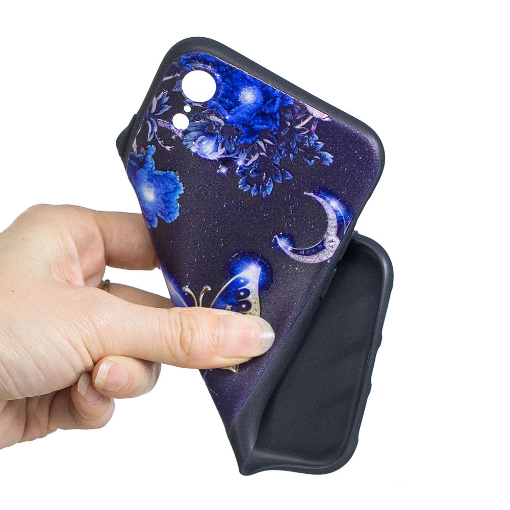 Husa iPhone XR 6.1'' Printing Embossed Blue Butterfly thumb