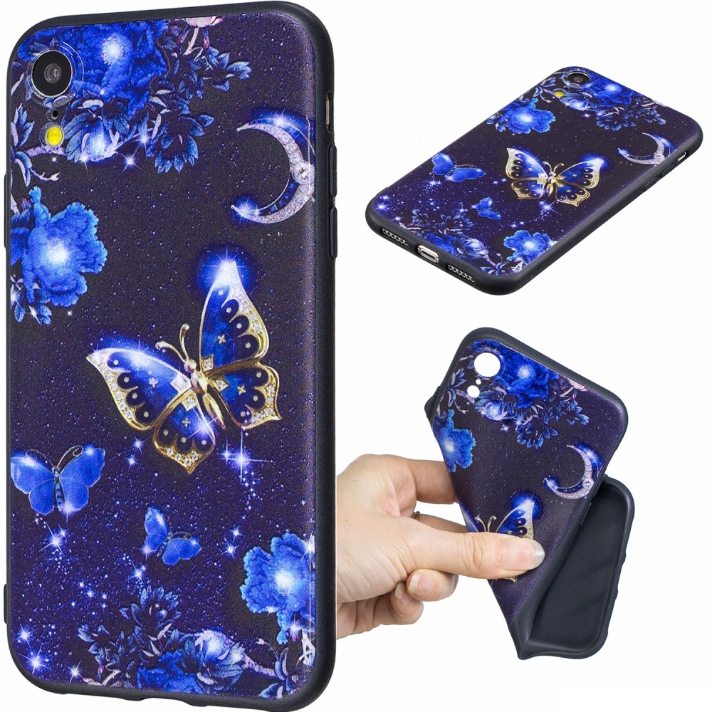 Husa iPhone XR 6.1'' Printing Embossed Blue Butterfly thumb