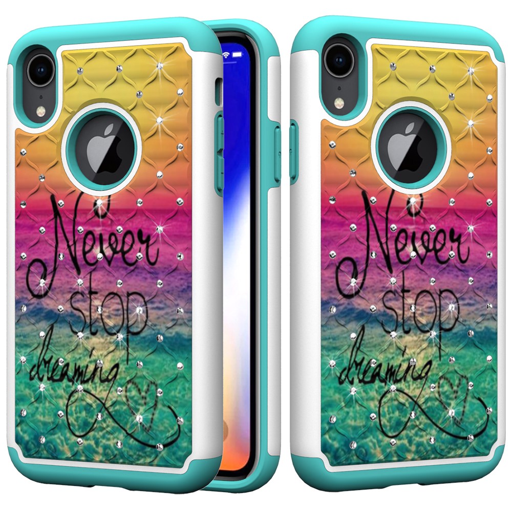 Husa iPhone XR 6.1'' Printing Rhinestone - Never Stop Dreaming thumb