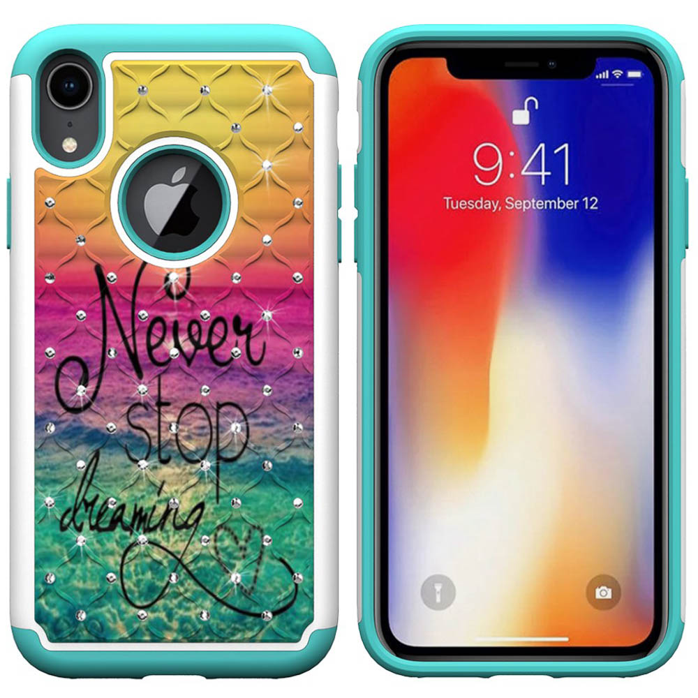 Husa iPhone XR 6.1'' Printing Rhinestone - Never Stop Dreaming thumb