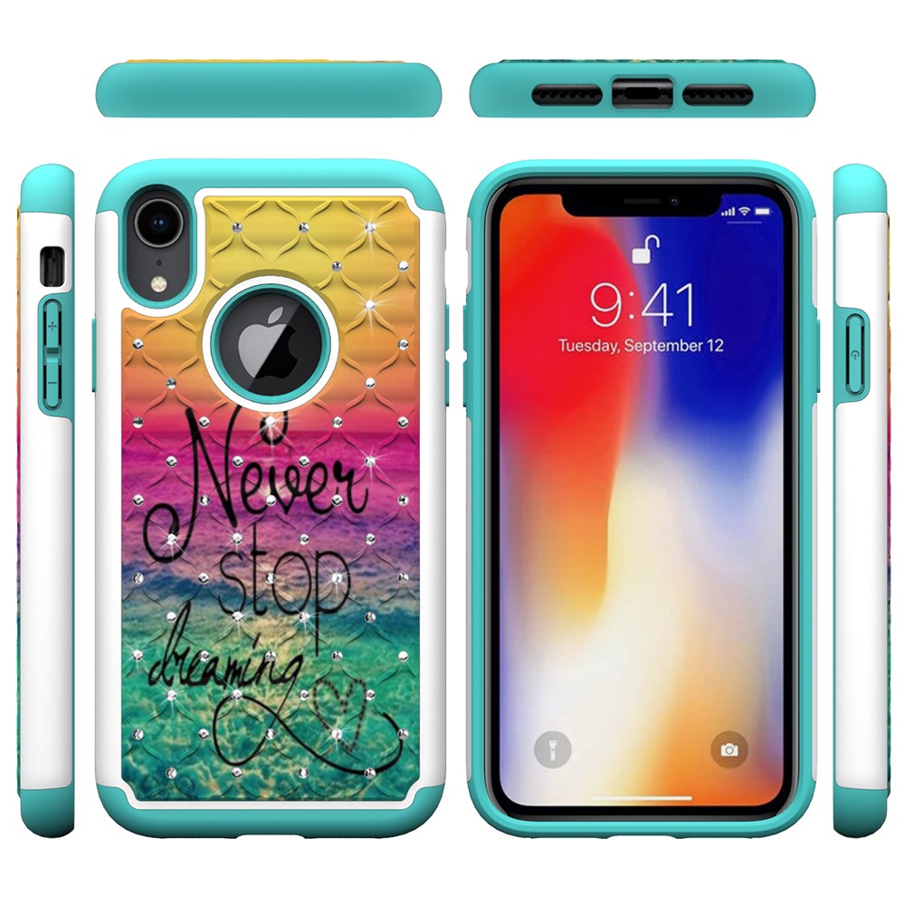 Husa iPhone XR 6.1'' Printing Rhinestone - Never Stop Dreaming thumb