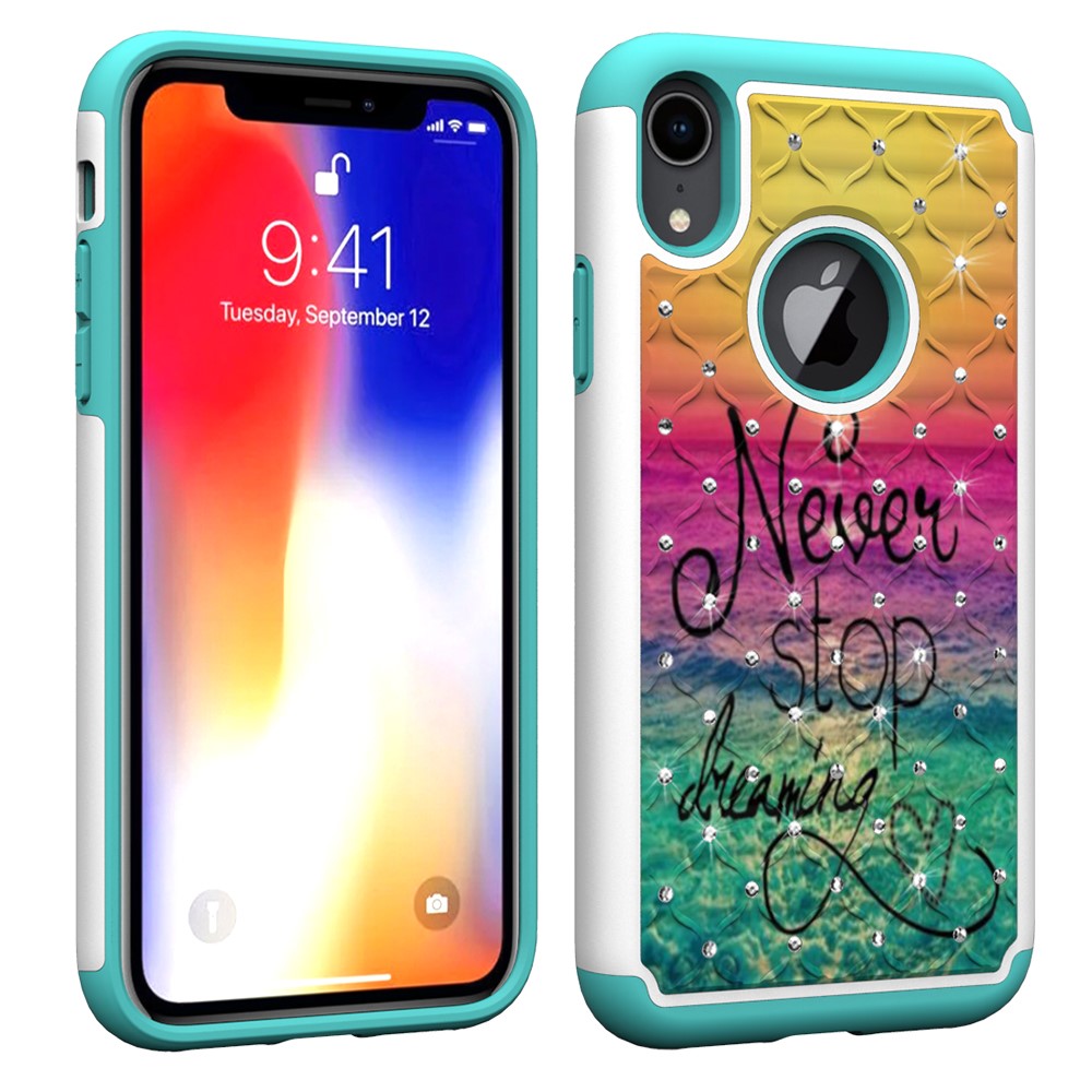 Husa iPhone XR 6.1'' Printing Rhinestone - Never Stop Dreaming thumb