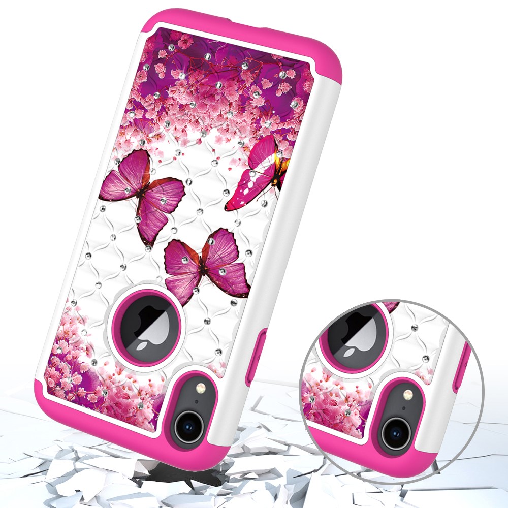 Husa iPhone XR 6.1'' Printing Rhinestone - Pink Butterfly thumb