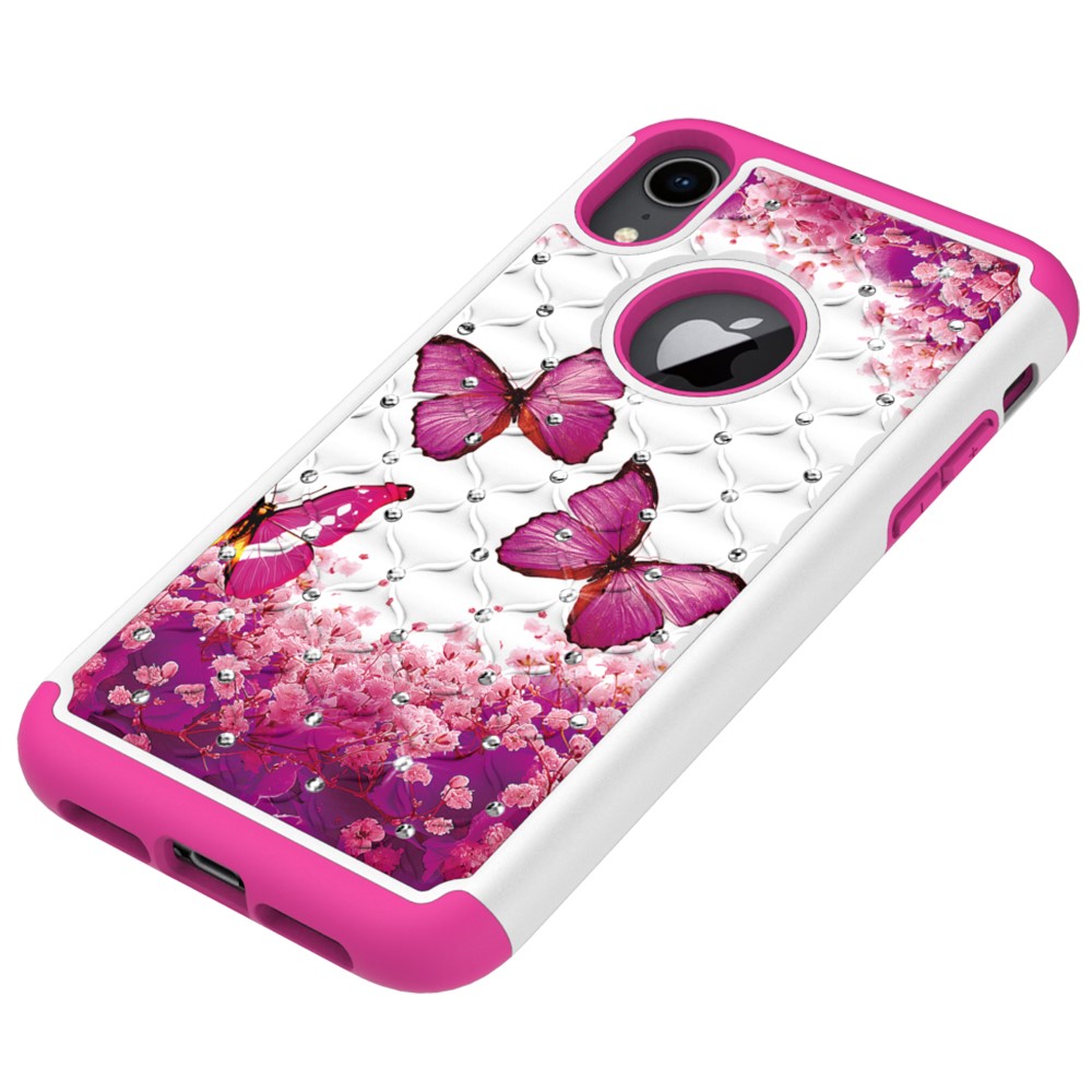 Husa iPhone XR 6.1'' Printing Rhinestone - Pink Butterfly thumb