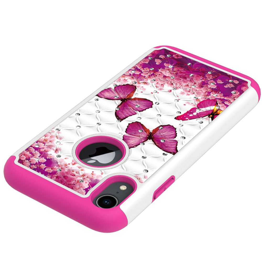 Husa iPhone XR 6.1'' Printing Rhinestone - Pink Butterfly thumb