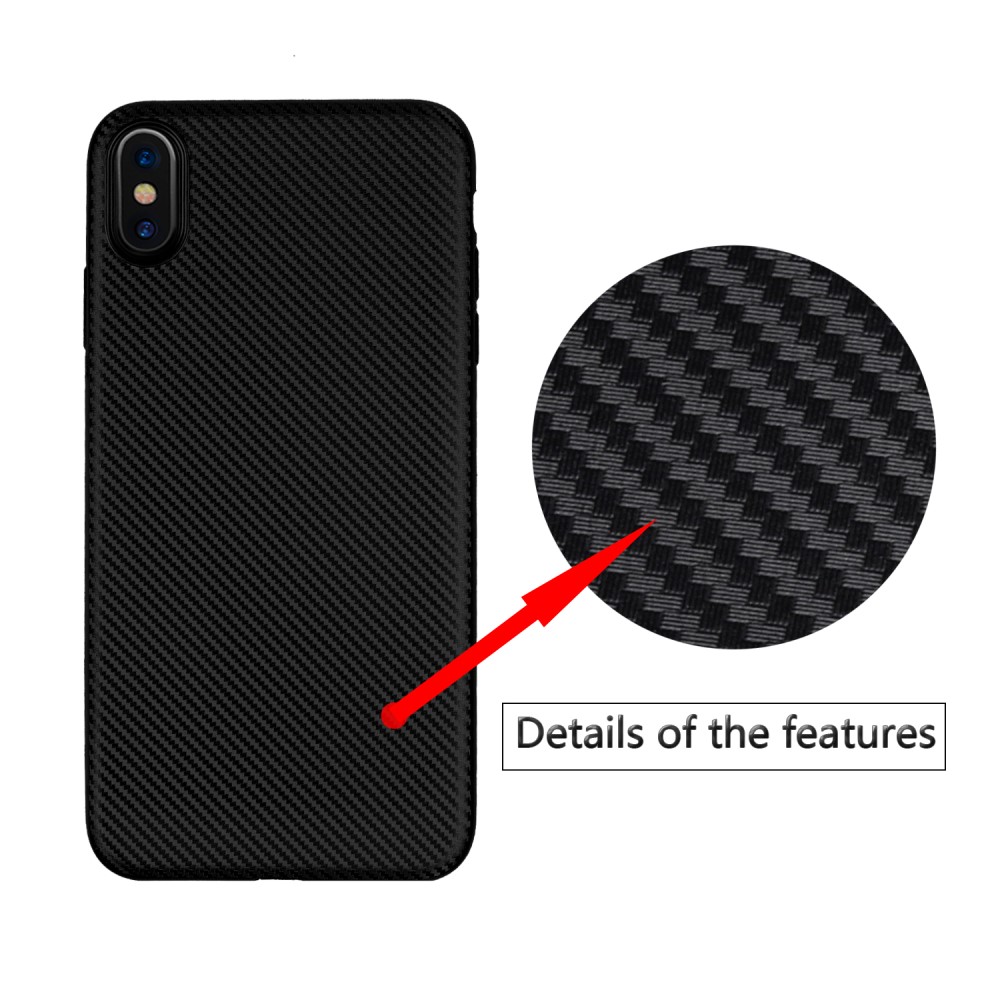 Husa iPhone XS Max 6.5'' Carbon Fiber Texture Neagra thumb