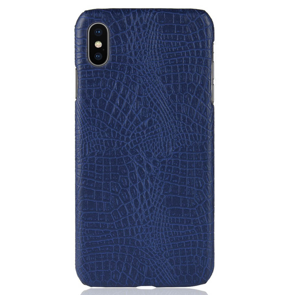 Husa iPhone XS Max 6.5'' Crocodile Texture Albastra thumb