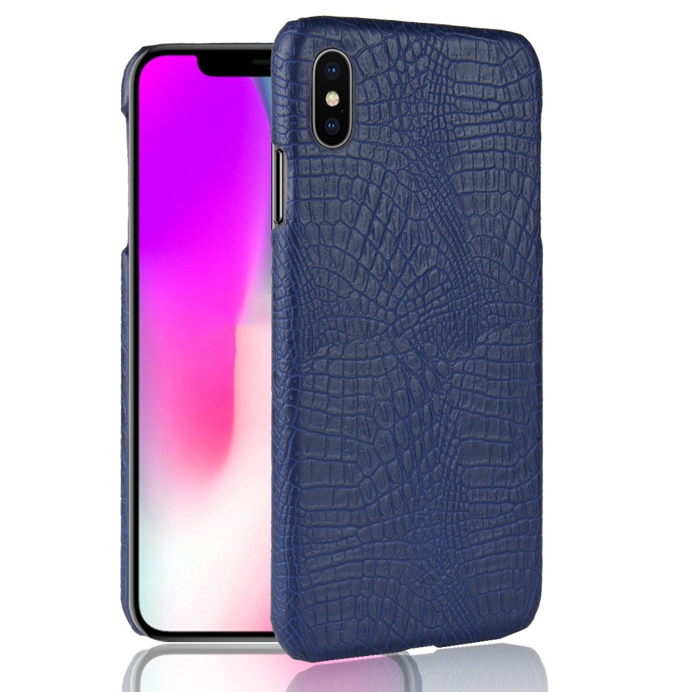 Husa iPhone XS Max 6.5'' Crocodile Texture Albastra thumb