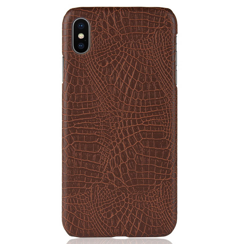 Husa iPhone XS Max 6.5'' Crocodile Texture Maro thumb