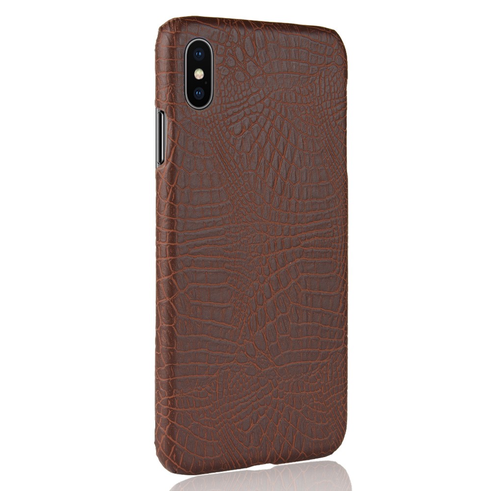 Husa iPhone XS Max 6.5'' Crocodile Texture Maro thumb