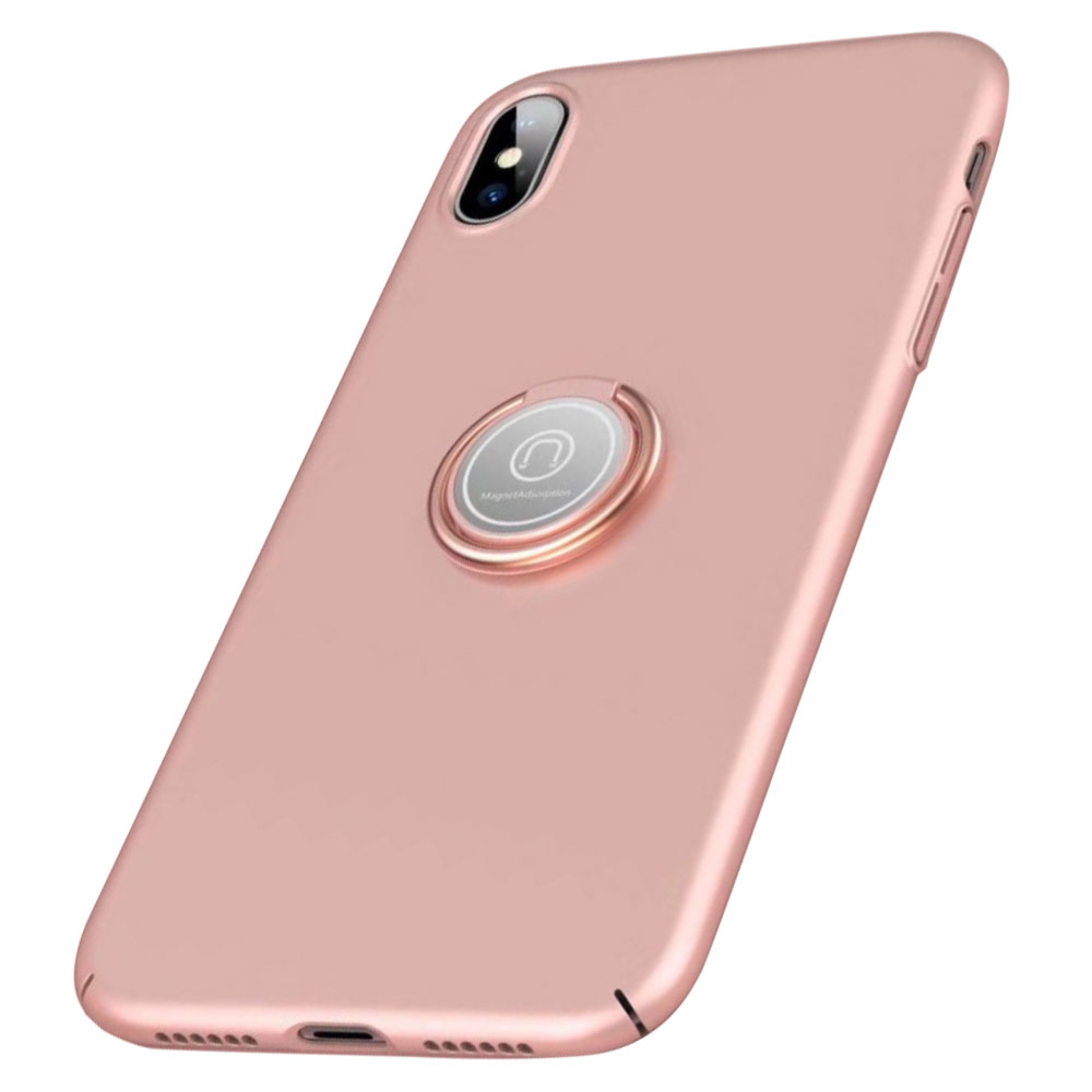 Husa iPhone XS Max 6.5'' Finger Ring Kickstand Roz Gold thumb